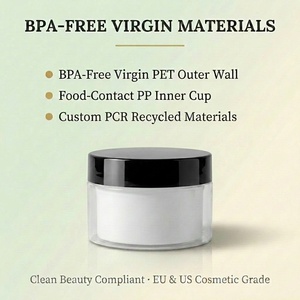 Pot cosmétique sans air à double paroi en PET à paroi mince 20g 50g, avec <span class=keywords><strong>insert</strong></span> en PP sans BPA, pour échantillons - Product Image 4