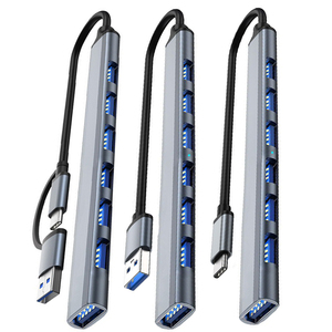 Oem Ultra Slanke Aluminium Multipoort 7 Poort Usb Type-C 3.0 2.0 <span class=keywords><strong>Data</strong></span> Opladen Hub Voor Laptop - Product Image 1