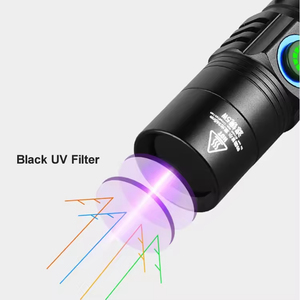 Linterna <span class=keywords><strong>Ultravioleta</strong></span> Recargable USB Tipo <span class=keywords><strong>C</strong></span> con Batería 18650, Detector de <span class=keywords><strong>Luz</strong></span> Negra Mini <span class=keywords><strong>Ultravioleta</strong></span> de 365nm - Product Image 3