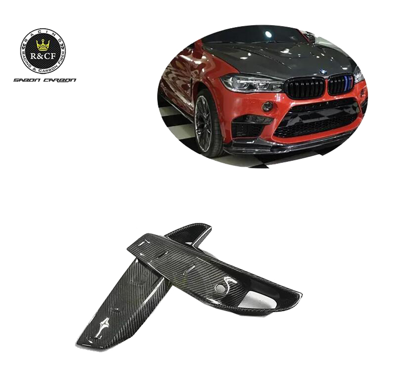 Верхний сплиттер для бампера и противотуманной фары из углеродного волокна 2015-18 BMW F85 X5M F86 X6M
