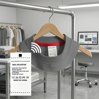 Étiquette RFID pour vêtements de forme irrégulière, étiquette adhésive NFC