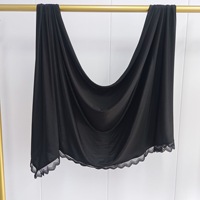 Jilbab Wanita Muslim Mewah Berkualitas Tinggi Terbaru Sharut, Syal Hijab Elastis Premium Merrachi Bahan Jersey Cair dengan LACE
