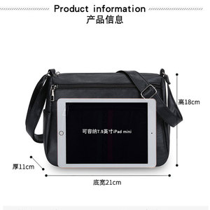 Women's Shoulder Bag Black Red Zipper Closure Horizontal Square Portable Everyday Use 2025 Winter Style - Product Image 5