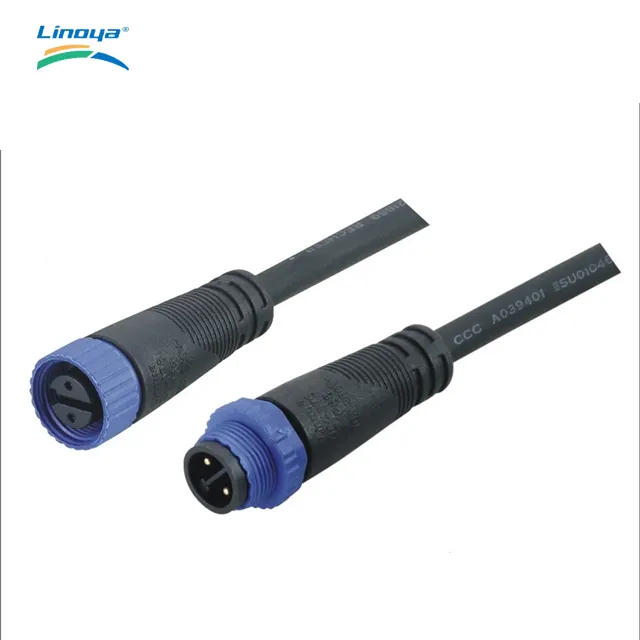 Linoya M12 M15 Maschio e Femmina 2pin 3pin Filo Elettrico Cavo In Gomma IP67 IP68 Connettore Impermeabile