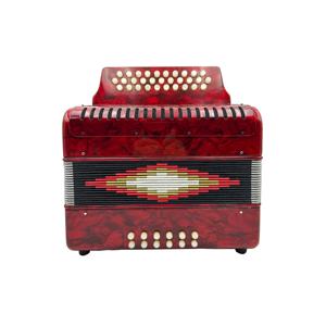 Acordeón Diatónico Profesional SEASOUND OEM con 31 Botones y 12 Bajos, Instrumento Acordeón de Botones Rojos Económico JB3112A Hecho de Madera - Product Image 1