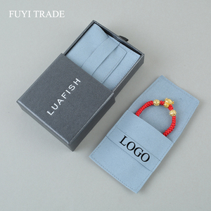 <b>Custom</b> Logo Sliding Drawer Jewelry Box with Microfiber Pouch for Necklace <b>Ring</b> Earring Packaging - Product Image 5