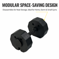 Ensemble d'haltères en acier réglables de 12 kg à 48 kg, plaques de poids démontables, durables, gain de place, rangement, entraînement de fitness à domicile