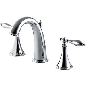 Robinet de lavabo moderne en laiton chromé or 59-1 avec trois trous et deux poignées pour eau chaude et froide - Product Image 1