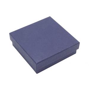 Boîte à bijoux en satin bleu 140x140x35 mm avec doublure en velours pour bagues et colliers - Product Image 3