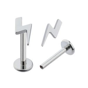 Fabriek <span class=keywords><strong>Direct</strong></span> Astm F136 Veilige Titanium Implantaat Kwaliteit Intern Schroefdraad Bliksem Labret Neus Oor Piercing Sieraden - Product Image 2