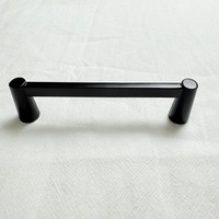 Poignées de tiroir en T noir mat/chrome, quincaillerie de meuble en alliage de zinc massif