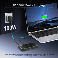 Commutateur KVM USB C 8k60Hz 2x1 Commutateur KVM Usb c 2 Ordinateurs 1 Moniteur avec PD 100W 2 X1 hdmi Commutateur KVM