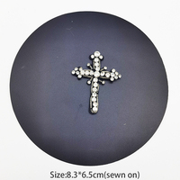 Prêt à expédier personnalisé cousu à la main sur la lune cristal perle Applique Patch broderie à la main 3d perlé croix patchs pour sacs à vêtements
