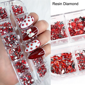 Adornos de <span class=keywords><strong>Uñas</strong></span> con Forma de Estrella, 12 Compartimentos, Resina, Diamantes de Imitación, Adhesivos para <span class=keywords><strong>Uñas</strong></span> con Logotipo Personalizado - Product Image 4