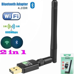 600Mbps <span class=keywords><strong>2</strong></span> trong 1 USB Bluetooth <span class=keywords><strong>Wifi</strong></span> Adapter, Dual Band USB <span class=keywords><strong>Card</strong></span> mạng không dây 600M <span class=keywords><strong>Wifi</strong></span> Dongle Receiver bt5.0 cho PC máy tính xách tay - Product Image 4