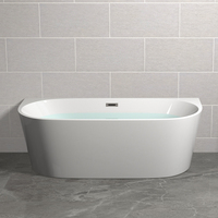 Baignoire en acrylique autoportante portable pour hôtel moderne d'Australie avec égouttoir Prix bon marché Conception à deux coins