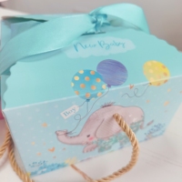 Boîte cadeau en gros pour fête de bébé à thème dessin animé avec emballage manuel