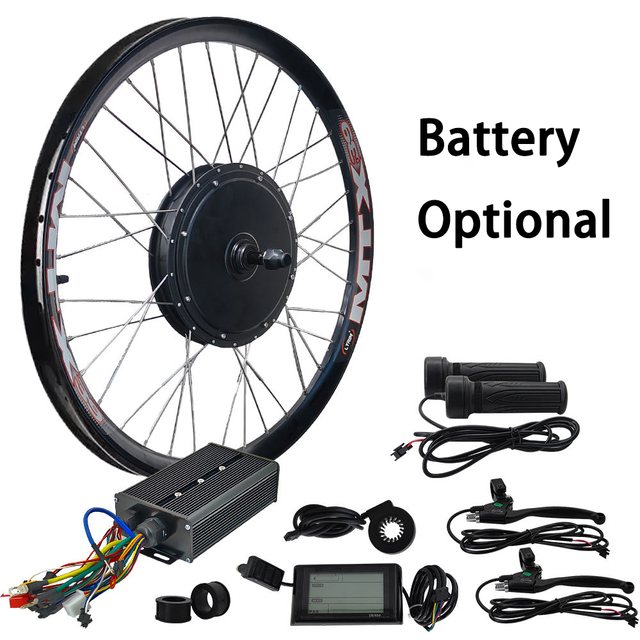 Ebike Conversion Kit 36V 48V 52V 60V 72V Hub Motor Electric Bike Conversion Kit SW900 UKC1 Display 250W-5000W Battery Optional