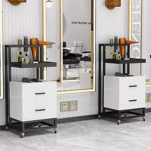 Luxury Gold Plated Salon Trolley with <b>Drawers</b> Professional Hair Rolling Cart Modern Barber Beauty Storage Cabinet for Stylist - Product Image 3