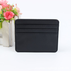 Slanke PU Lederen Creditcardhouder Effen Kleuren Kunstleren Kaarthouder Portemonnee Heren Dames 4 Vakken Zak Portemonnee Aangepast Logo - Product Image 5