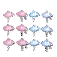 Pendentif créatif en alliage de zinc électroplaqué incrusté de nuages et d'éclairs, breloque décorative DIY pour boucles d'oreilles, colliers, bracelets et porte-clés W898