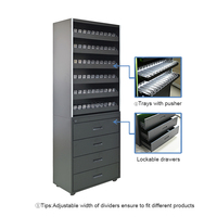 Vitrine rotative portable moderne APEX pour tabac et cigarettes avec éclairage LED et roulettes