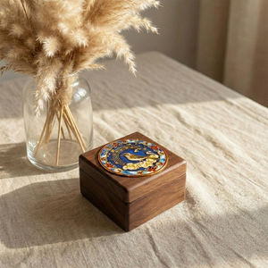 क्सोन्ने एनमेल अखरोट संगीत बॉक्स, जन्मदिन वैलेंटाइन के दिन उपहार के लिए हवा-अप संगीत गहने बॉक्स - Product Image 4