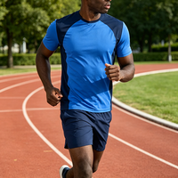 Tenue de sport personnalisée pour homme, couleur contrastée, légère, pour la course à pied, la salle de sport, l'entraînement, séchage rapide, t-shirt d'été pour homme