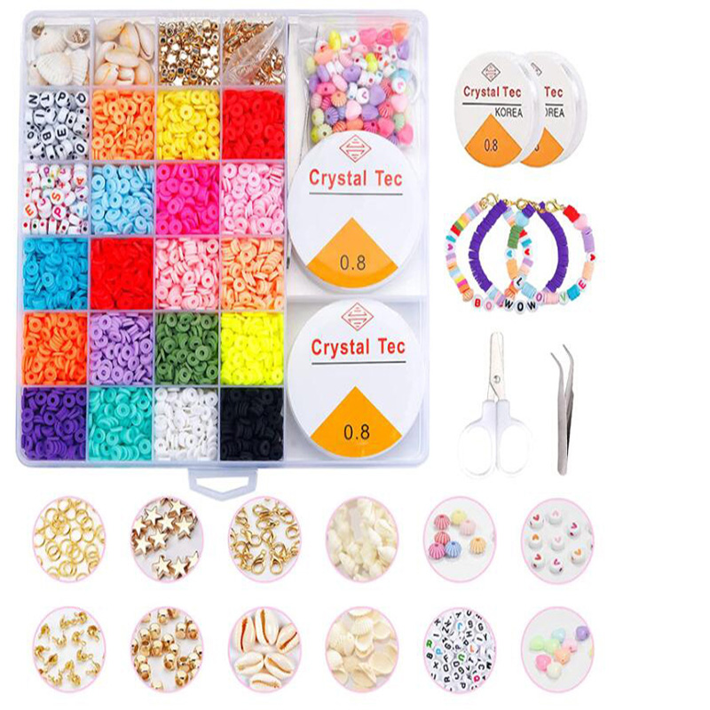 Оптовая продажа, 6 мм круглые бусины из полимерной глины, алфавитные бусины ручной работы, плоские бусины из полимерной глины для изготовления ювелирных изделий, браслетов