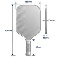 Raquette de pickleball en titane carbone 16 mm TITAN SILVER, très demandée -- Logo personnalisé, marque privée, MOQ 50