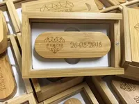Kotak Hadiah Flash Drive USB 2.0 Kayu dengan Logo Kustom Baru, Garansi 3 Tahun, Enkripsi, Hadiah Perusahaan, Acara Pernikahan, Data Tahan 10 Tahun