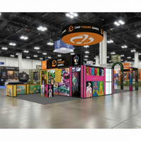 Stand d'affichage publicitaire lumineux à LED avec cadre en aluminium modulaire, montage facile, forme personnalisable, 20x50 pieds, pour salons professionnels et expositions