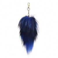 Vente en gros de porte-clés en peluche queue de renard teintés jouets sac de décoration en fourrure de renard breloques pendentif décoration queue accessoires porte-clés queue de renard