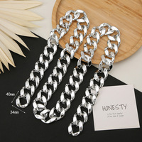 ABS plastique acrylique plastique 33*40mm épais lien chaîne boucle collier bijoux bricolage accessoires chaînes