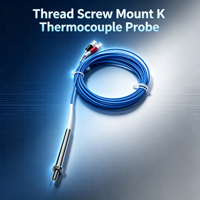 Sonde thermocouple M6 à visser, capteur de température K, câble en plastique bleu, haute précision, réponse rapide, pour la production d'énergie
