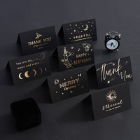 Papier Tactile de qualité supérieure pour anniversaire, cartes de vœux à estampage en aluminium noir Vintage avec enveloppes