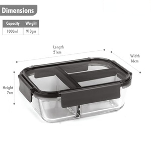 Ensemble de récipients de conservation alimentaire en verre de qualité supérieure, résistants à la chaleur et compatibles micro-ondes, récipients alimentaires sûrs - Product Image 2