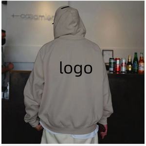 Sweat-shirts à capuche pour hommes, flocage couleur avoine foncé, extensibles, coupe oversize, avec motifs 3D en silicone, et pantalon pour hommes - Product Image 2