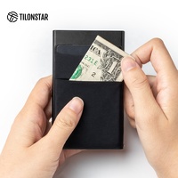 TVC303 dompet kartu kredit, pemegang kartu kredit aluminium ramping Pop-Out, pemblokiran RFID