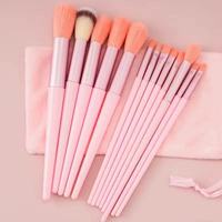 Ensemble de 13 pinceaux de maquillage vertes quatre saisons, poils synthétiques doux pour le visage, anticernes, poudre libre, illuminateur, fard à joues, yeux