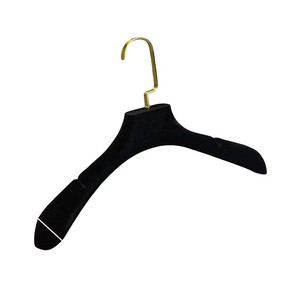Cintre à épaules large noir haut de gamme Bestiform modèle YH en plastique ABS brillant avec revêtement floqué, personnalisé pour vêtements de scène et de spectacle, pour l'exportation de vêtements féminins - Product Image 2