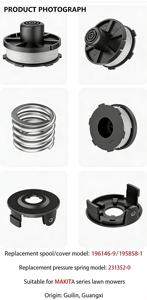 Paquet de 8 pièces de rechange pour tondeuse à gazon, ressort de compression 231352-0, ressort 196146-9 pour Makita Akkusense 18V DUR181Z DUR181RF - Product Image 3