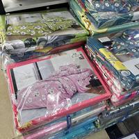 Desain Modern 100% Poliester Set Sprei 3PCS Ukuran King Grosir Set Sprei Polos Bermotif