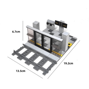 Blocchi da Costruzione MOC con Particelle Piccole per Decorazione <span class=keywords><strong>Stazione</strong></span> Metro, Cancello, Porta di Controllo Bagagli e Binario - Product Image 3