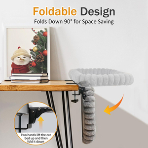 <b>Foldable</b> Cat <b>Desk</b> Bed Nest Hammock for <b>Small</b> Large Cats Indoor Resting Place Office Game Table Clamp Space Saving Pet <b>Desk</b> Beds - Product Image 4