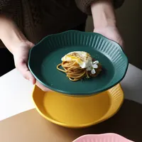 Нестандартные тарелки, винтажная матовая готовая фарфоровая тарелка для кейтеринга, высококачественное зарядное устройство для выпечки, керамическая столовая посуда в скандинавском стиле