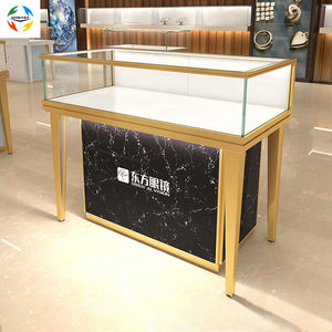 Boîtier de présentation en verre pour bijoux, assemblage complet, miroir de luxe, livraison rapide, demi-Vision, présentoir en métal - Product Image 5