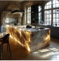 Meuble mural design moderne, îlot de cuisine en verre laqué, mélamine, PVC, contreplaqué, rangement de cuisine avec éclairage