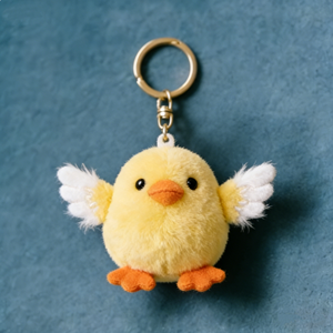 Nouveau style porte-clés en peluche poussin dessin animé sur mesure, jouet en peluche moelleux, cadeau parfait pour les enfants, accessoire pour sacs - Product Image 1