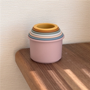 BPA freebaby xếp chồng ly đồ chơi giáo dục vui vẻ <span class=keywords><strong>Stack</strong></span> cup Silicone mềm mọc răng Đồ chơi xếp chồng tháp - Product Image 5